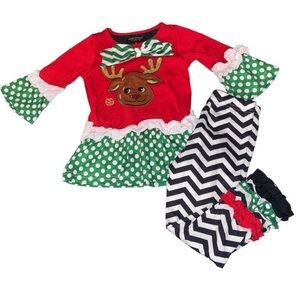 Simply Southern Toddler Girl Christmas Reindeer Set